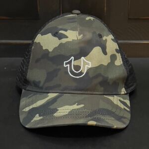 True Religion Camouflage Cam Cap Hat Streetwear Hype Skater Trucker One Size